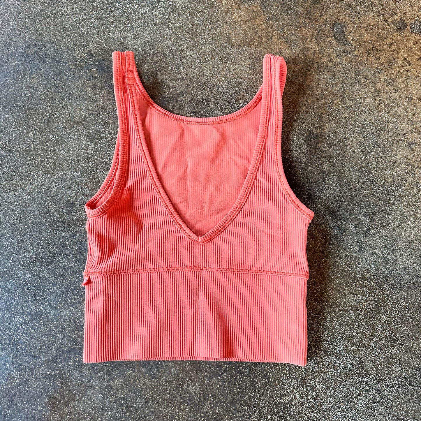 Size 2 Warm Coral Power Pivot Ribbed Tank