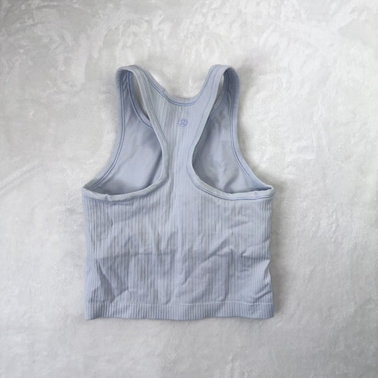 Size 4 Pastel Blue Ebb to Street Cropped Tank