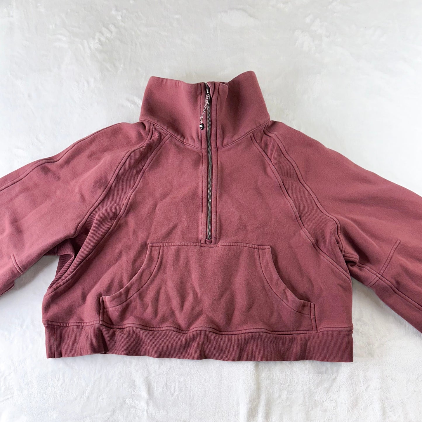 Size XL/XXL Brier Rose Scuba Oversized Funnel Neck Half Zip