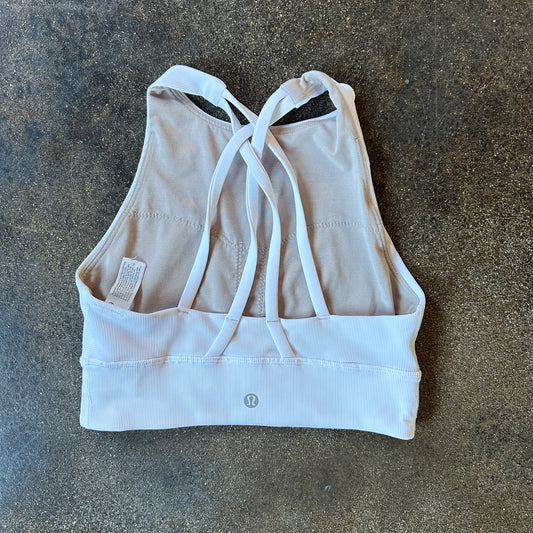 Size 4 White Energy Bra High-Neck Longline