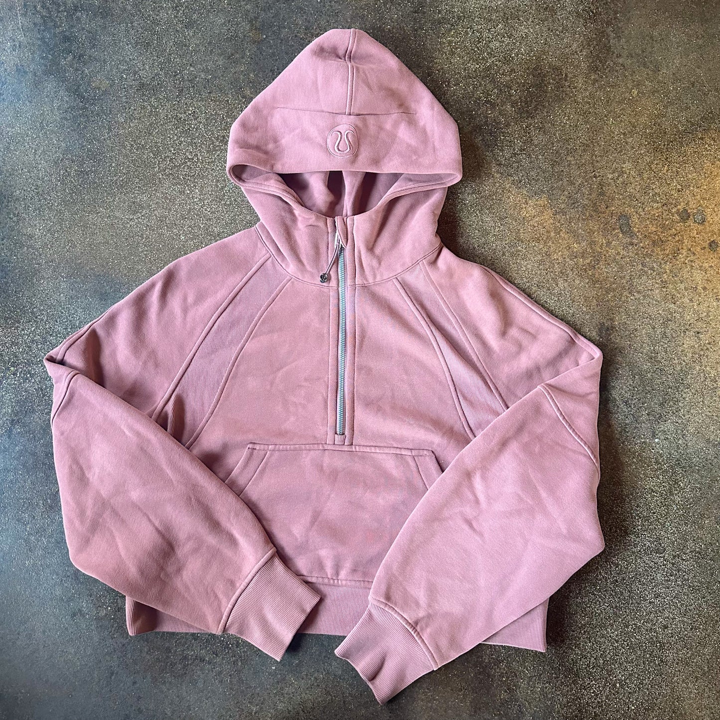 Size XS/S Spiced Chai Scuba Oversized Half-Zip Hoodie