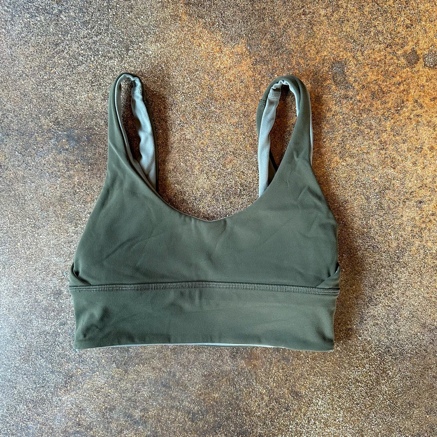 Size 4 Grey Sage/Dark Olive Align Bra *Reversible